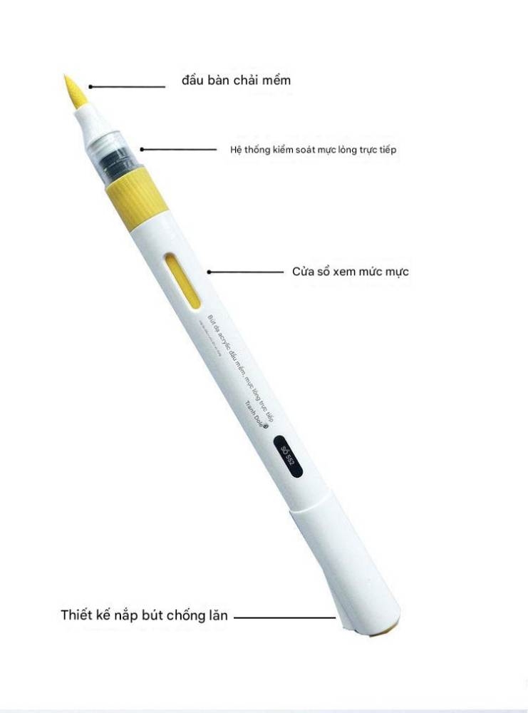 Bút màu sơn mô hình đầu cọ mềm Acrylic Marker Doloha (Basic, Metallic Color Series)