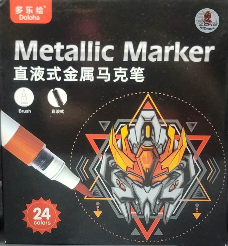 Bút màu sơn mô hình đầu cọ mềm Acrylic Marker Doloha (Basic, Metallic Color Series)
