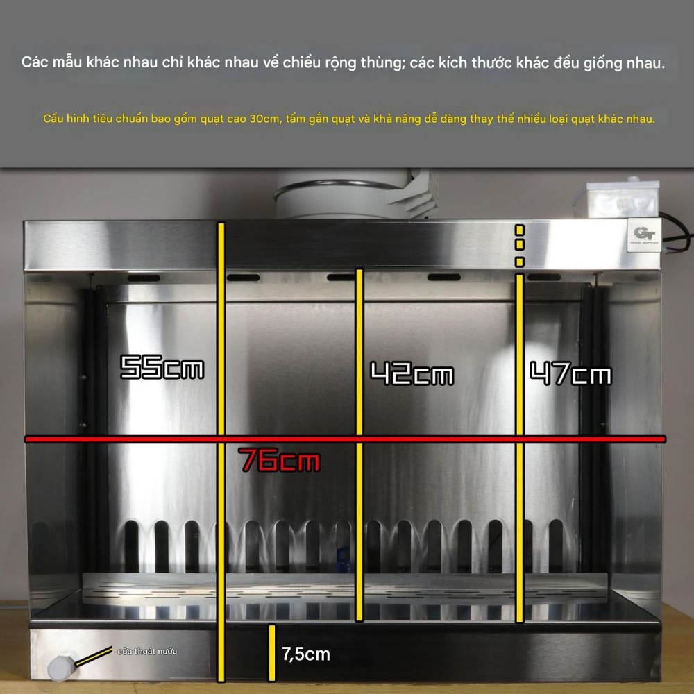 Hộp hút mùi sơn GT Model Water curtain box model painted