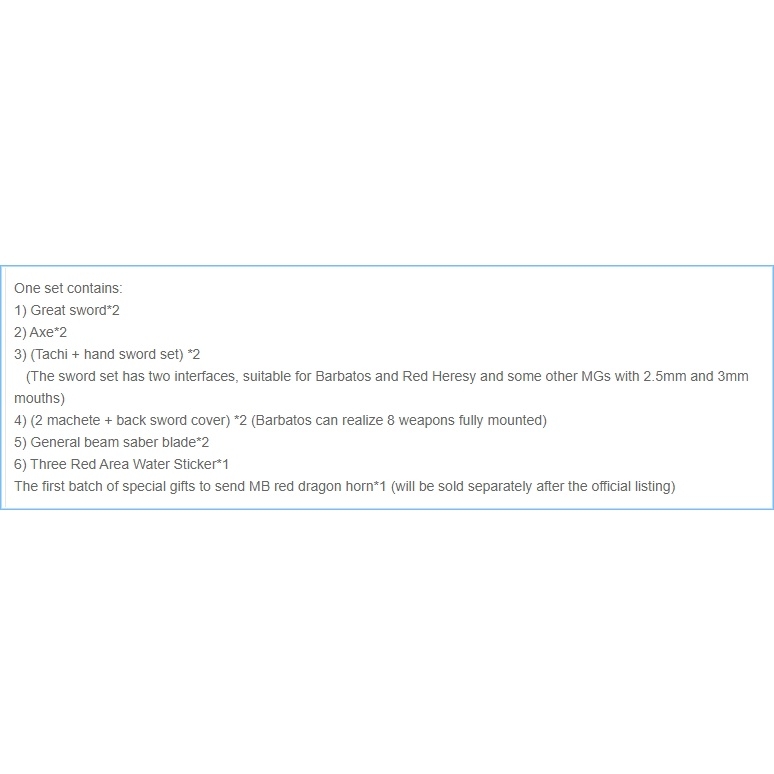 Phụ kiện lắp ráp Tactical weapon kit cho MG gundam astray barbatos và các loại gundam khác