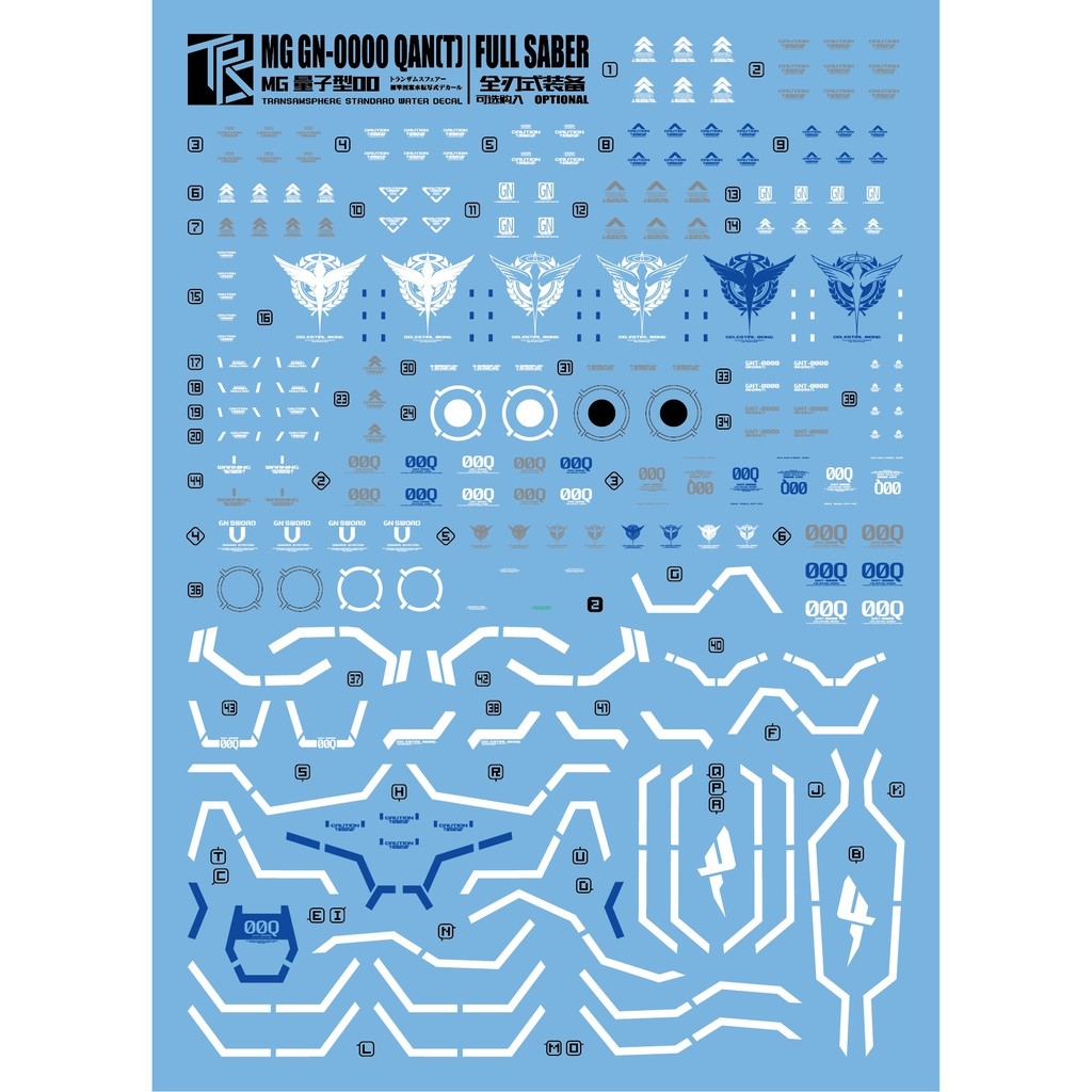 Decal dán mô hình Gundam 00Q Qan T QanT 00Q 8822 MG HG RG các loại Water sticker