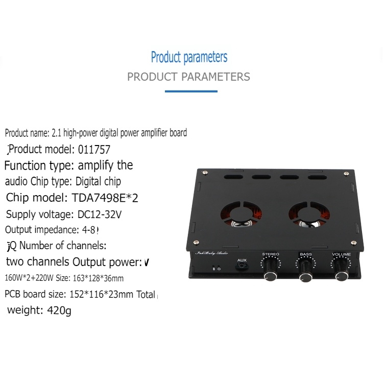 Mạch khuếch đại âm thanh TDA7498E 2.1 kênh 2* 160W + 220W bluetooth 5.0 chất lượng cao Digital Audio Amplifier
