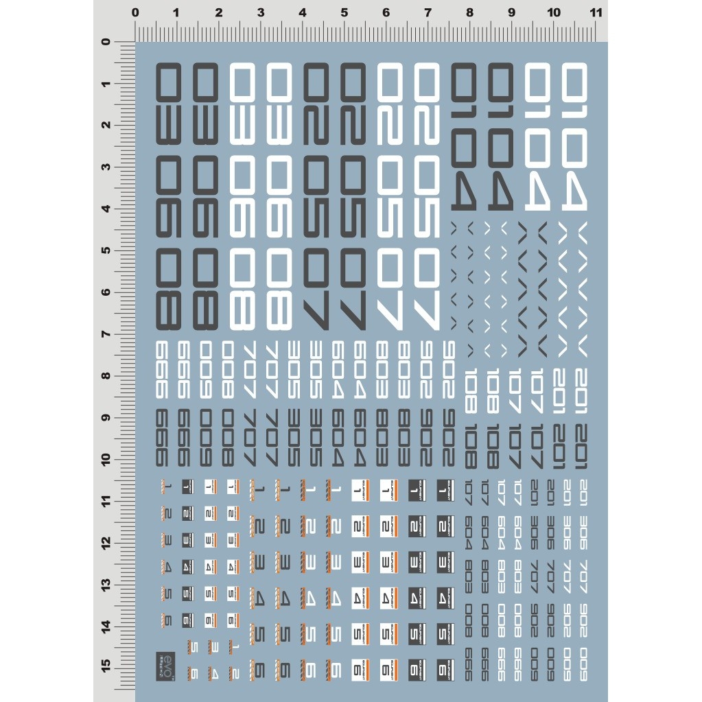 Decal nước dán mô hình Chữ số cảnh báo EVO DL number warning gold MG HG RG các loại