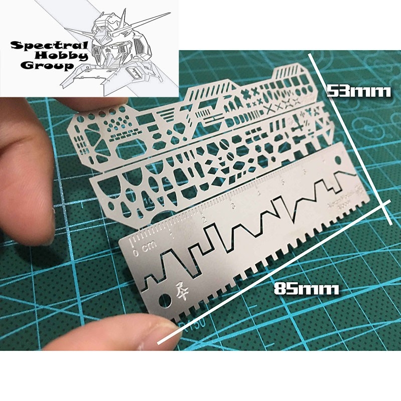 Dụng cụ hỗ trợ kẻ tạo line ALEXEN metal masking Edge Engraved AJ0090 0091 0092 0093 gundam Template