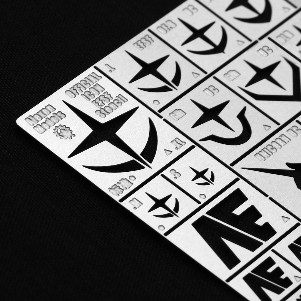 Dụng cụ ALEXEN AJ0077 Metal masking logo số chữ UC gundam AF EFSF Record Number Logo