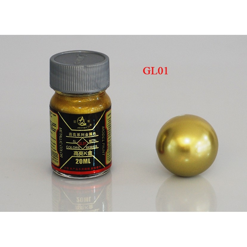 Sơn mô hình màu kim loại gold silver các loại Highlight Series GL Metal Color Metallic paint Lacquer Sunin