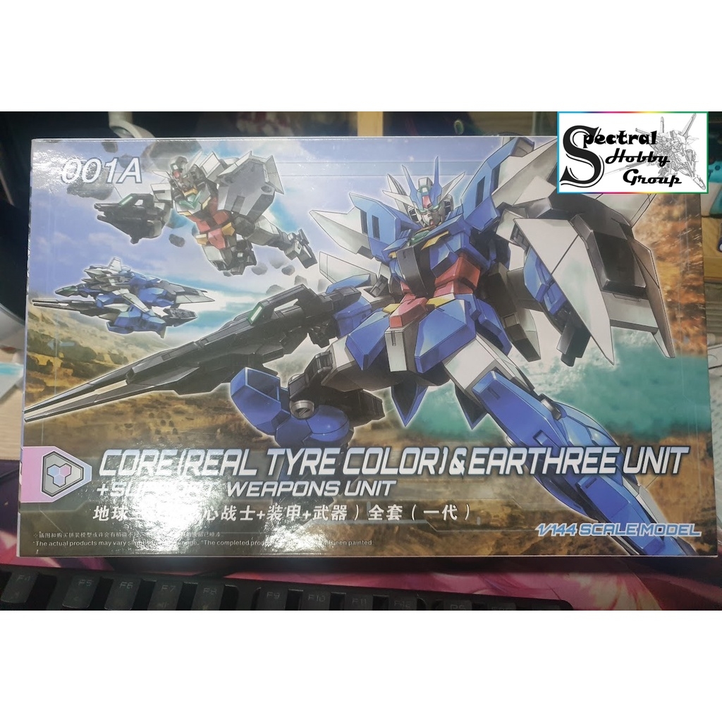 Mô hình lắp ráp HG 1/144 Core II Real Type Color & Earthree + support weapon gundam 001A