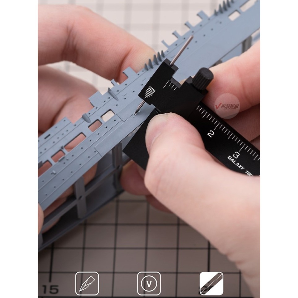 Dụng cụ GALAXY chisel kẻ khắc đều line song song Isometric Parallel Marker scriber metal tool