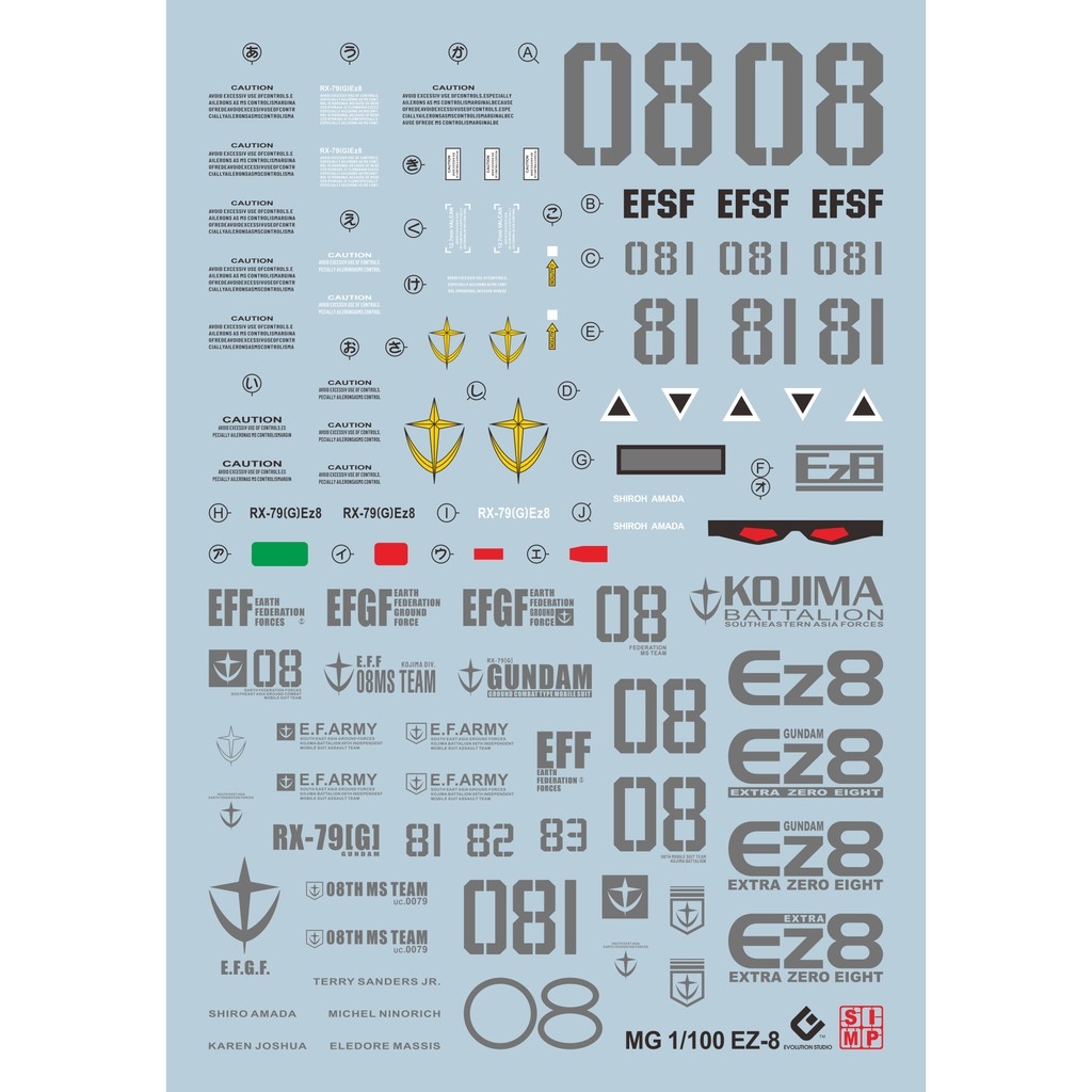 Decal nước dán mô hình MG HG EZ8 RX79 RGM79 08MS GM - Water sticker các loại