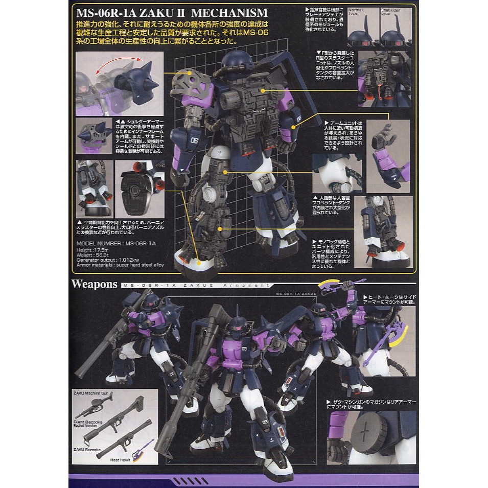 Mô hình lắp ráp MG 1/100 High Mobility Type Zaku II (Black Tri-Stars) Ver.2.0 gundam bandai