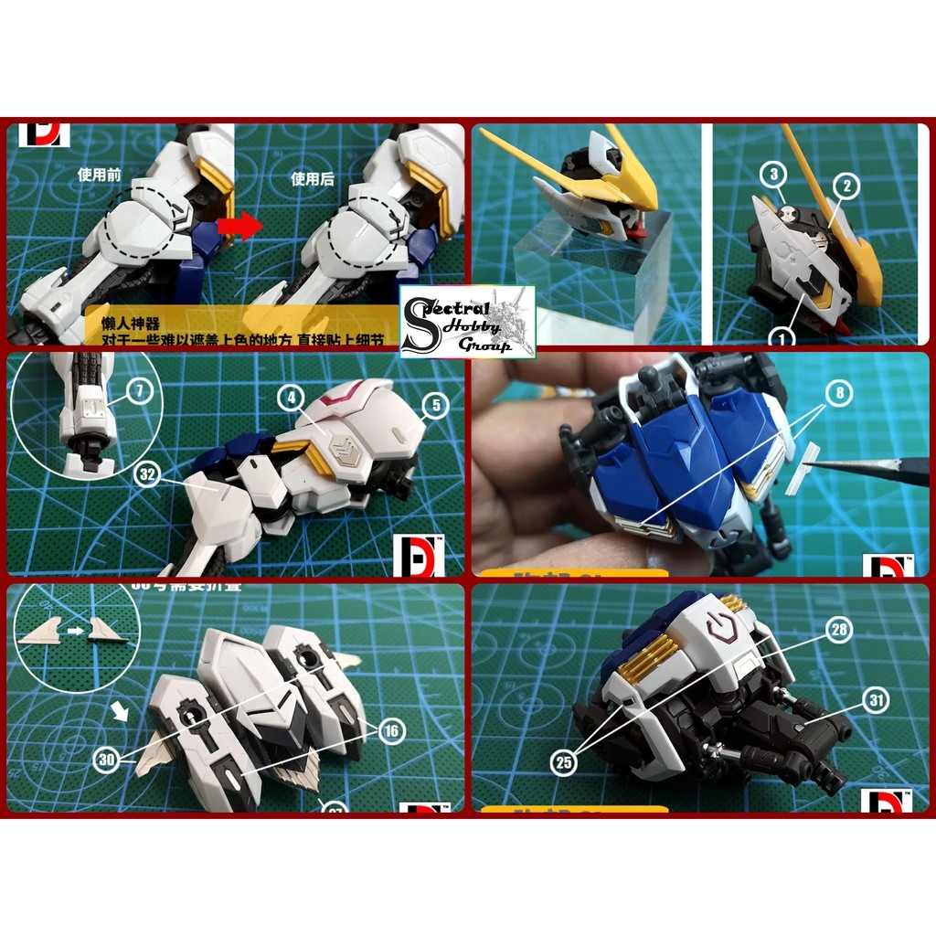 Phụ kiện độ mô hình custom metal modification parts etching cho MG Barbatos