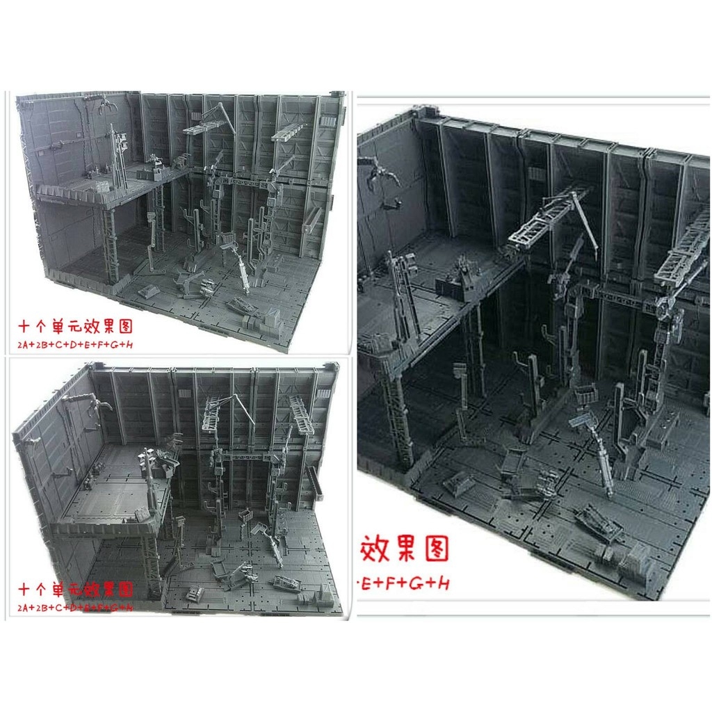 Mô hinh lắp ghép sa bàn xưởng Domain Base CG A B C D E F G H I J K