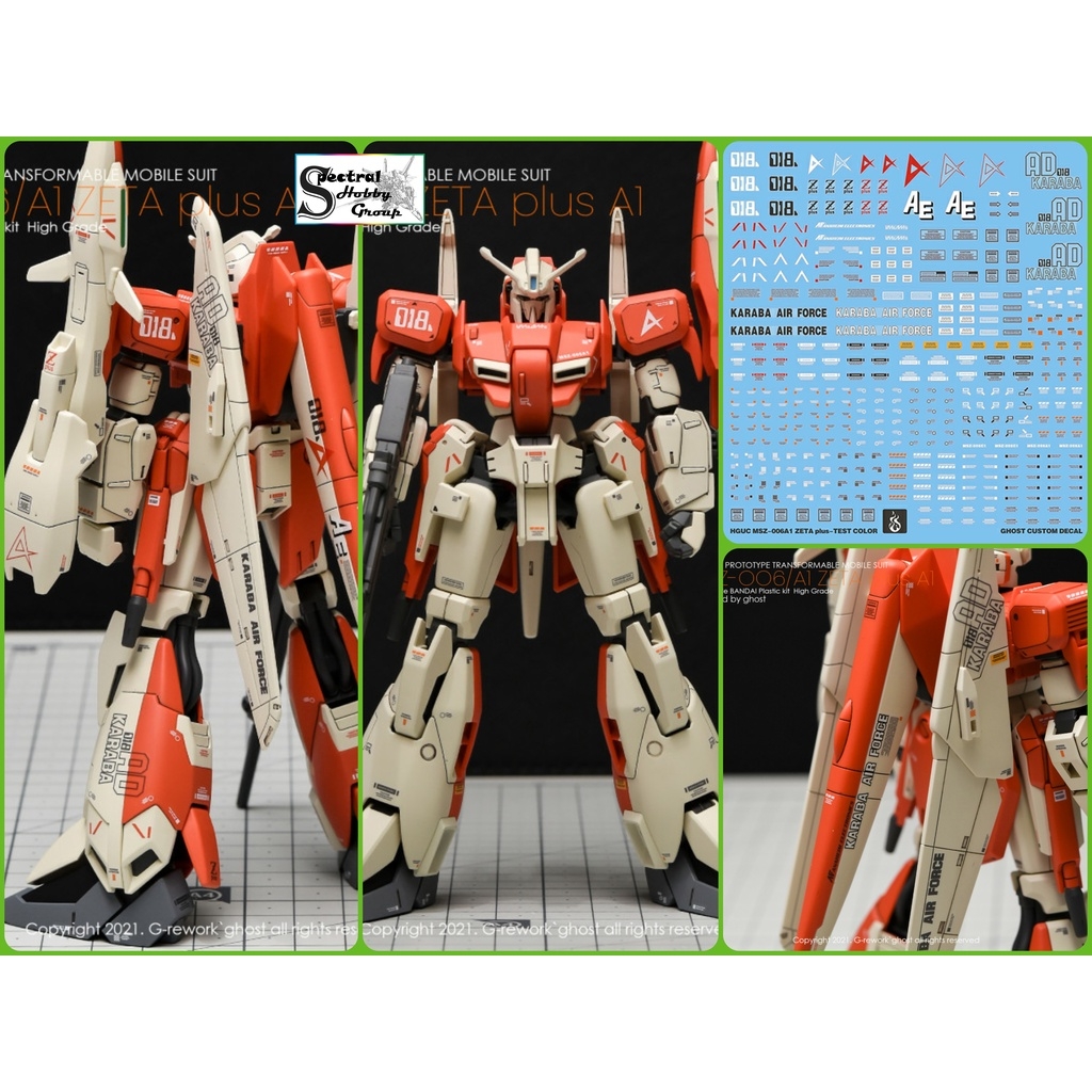 Decal nước dán mô hình Zeta PLUS A1 C1 Z3 Red ver.ka PG MG RG HG các loại Water sticker