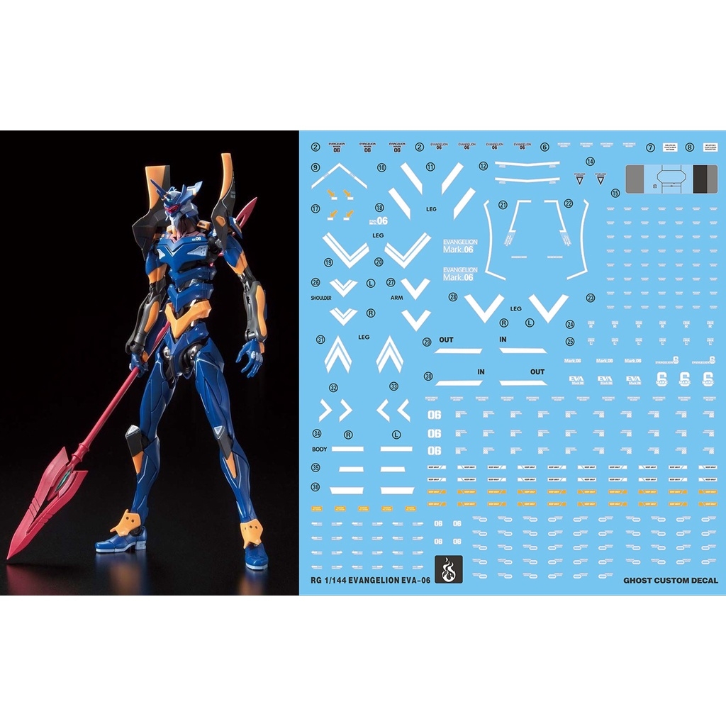 Decal nước dán mô hình RG HG Evangelion EVA Unit 00 01 02 03 04 06 08 Water sticker