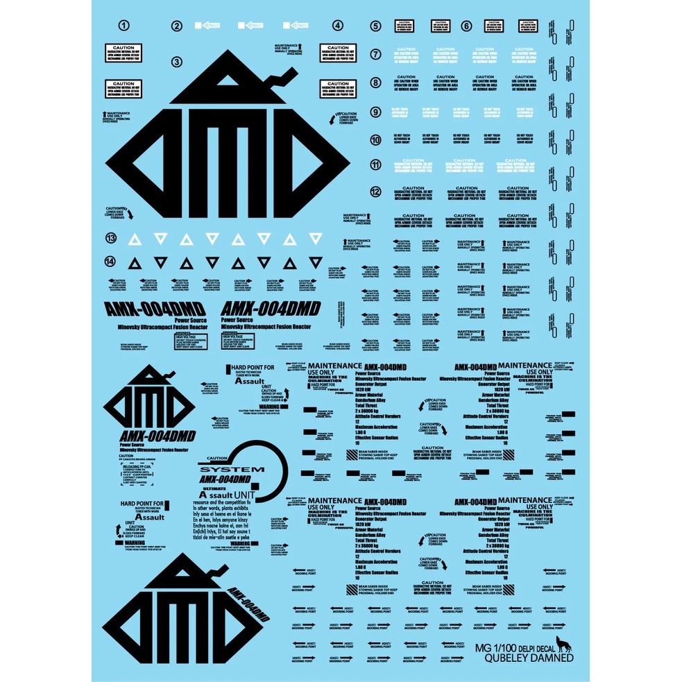 Decal nước dán mô hình gundam MG HG Qubeley Haman Karn Water sticker các loại