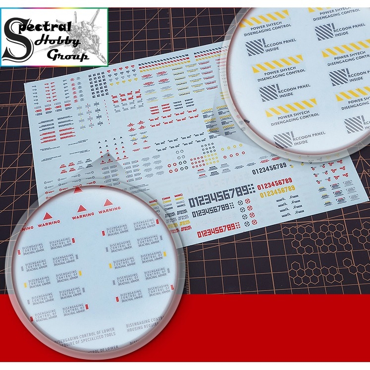 Decal nước dán mô hình Vol2 Vol4 số chữ huỳnh quang UV Warning Caution number Hobby Mio các loại