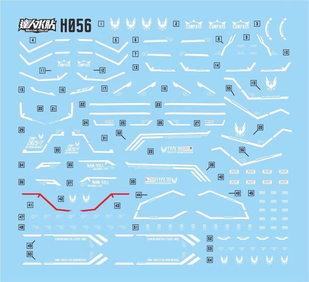 Decal dán mô hình GELGOOG MENACE LUNAMARIA HAWKE CUSTOM các loại MG HG - Water sticker