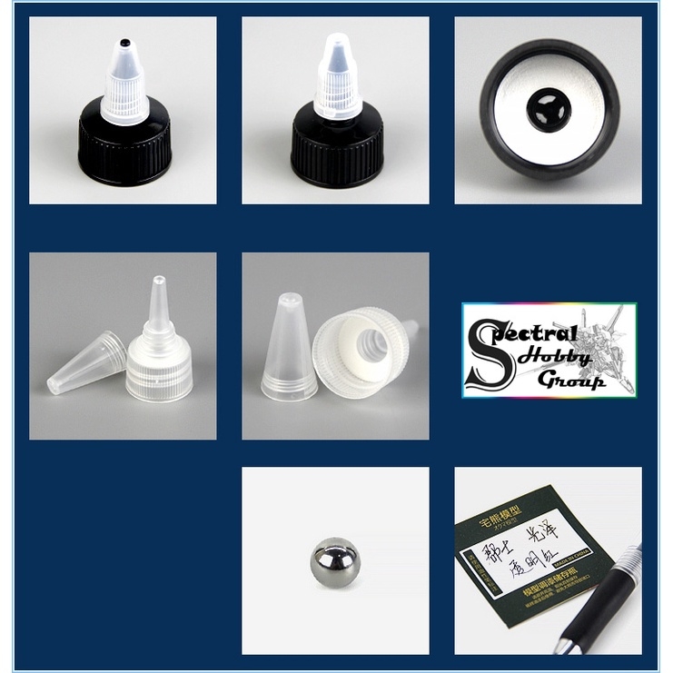 Lọ đựng pha sơn mô hình có bi / que hỗ trợ cho cả máy ngoáy sơn từ tính set *5 lọ Spare Bottle House Bear