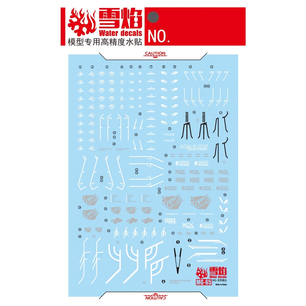 Decal nước dán mô hình MG TESTAMENT GUNDAM Out Frame D Covenant Water Sticker
