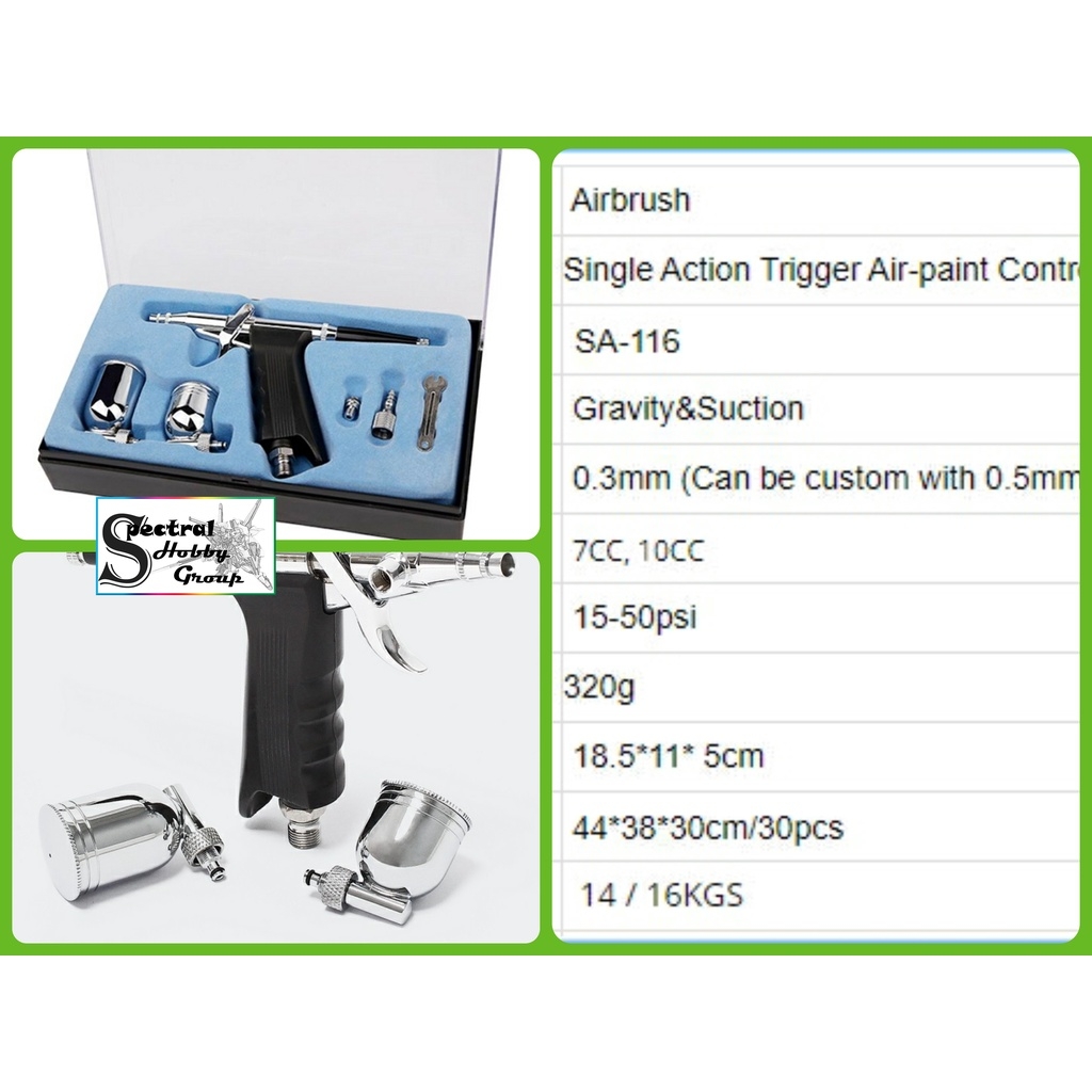 Bút sơn mô hình Professional Airbrush Kit 116 116A 116B 116P 0.3mm 2cc / 5cc / 13cc