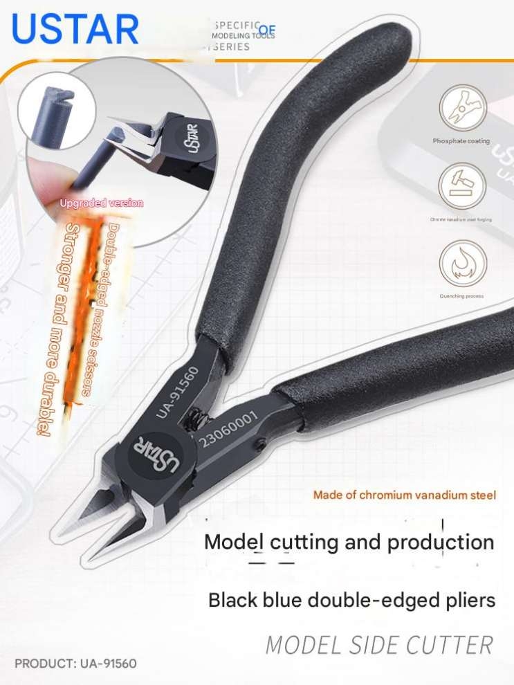 Kìm cắt mô hình USTAR UA91560 Chrome Vanadium Steel Double-edged Pliers