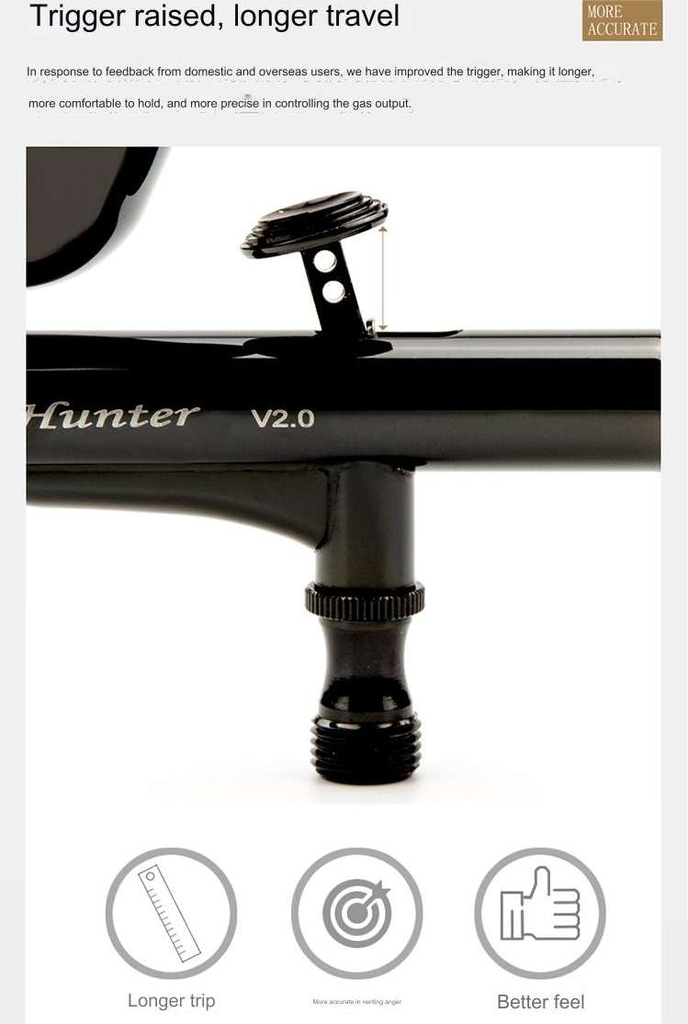 Bút sơn mô hình Hunter HT-192 V2 0.3mm 0.5mm pen double action airbrush HT192