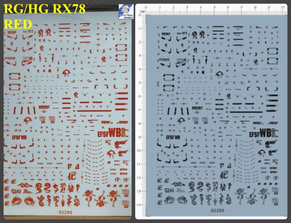 Decal nước dán mô hình RG HG RX-78-2 GTO RX78 Water sticker
