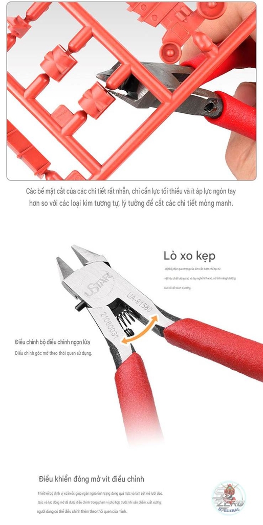 Kìm cắt 1 luõi cao cấp Ustar UA-91580 Thin-bladed Single-edged Carbon Steel Cutting Pliers Ultimate