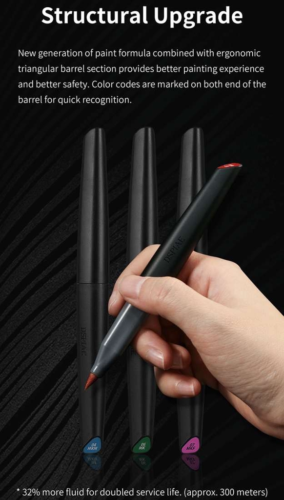 Bút sơn DSPIAE draw brush MK/MKM 01-12 Soft Tip Acrylic Marker Water-based Pen (basic - metallic - Fluorescent Colors)