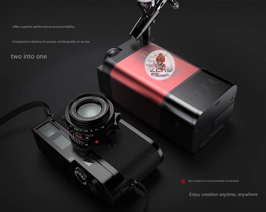 Máy nén khí mini HM04 Portable Compressor air pump airbrush Hobby mio