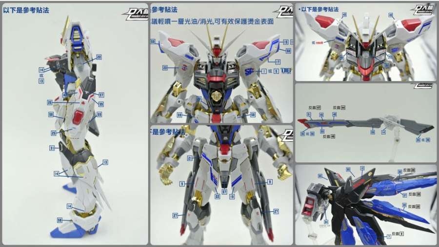 Decal nước dán mô hình PG MG HG RG STRIKE FREEDOM các loại water sticker