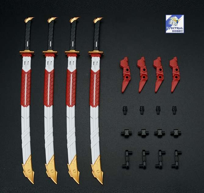 Phụ kiện lắp ráp EW mg hirm 1/100 4 kiếm sword astray katana set (red/blue/noir)
