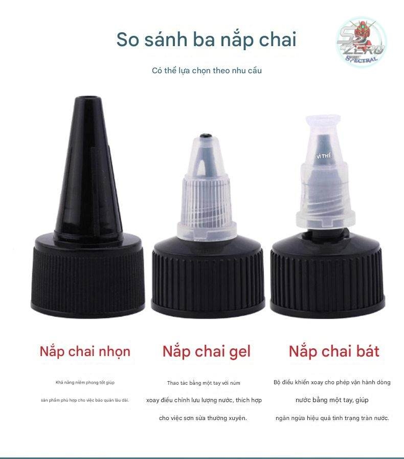 Set 5 lọ Pet chia vạch đựng dung dịch pha sơn sẵn bi, que ngoáy Spare Bottle House Bear