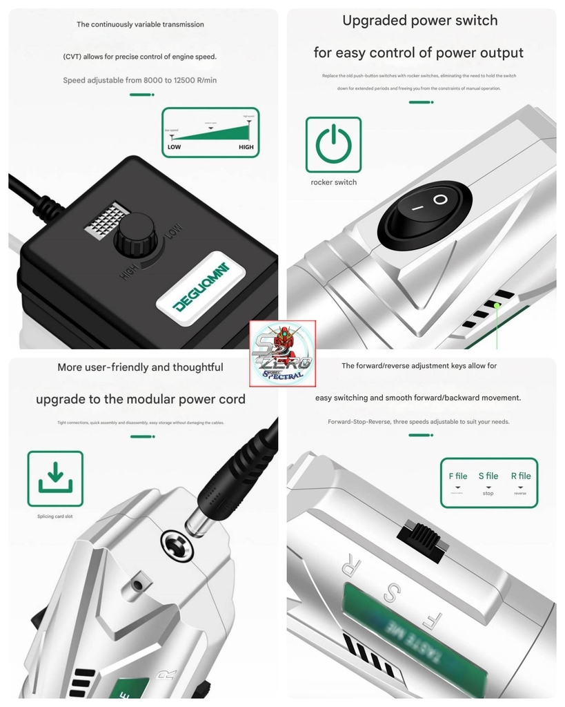 Máy khoan mài điêu khắc đánh bóng cầm tay đảo chiều DEGUQMNT Mini Electric Drill Grinder MNT998518