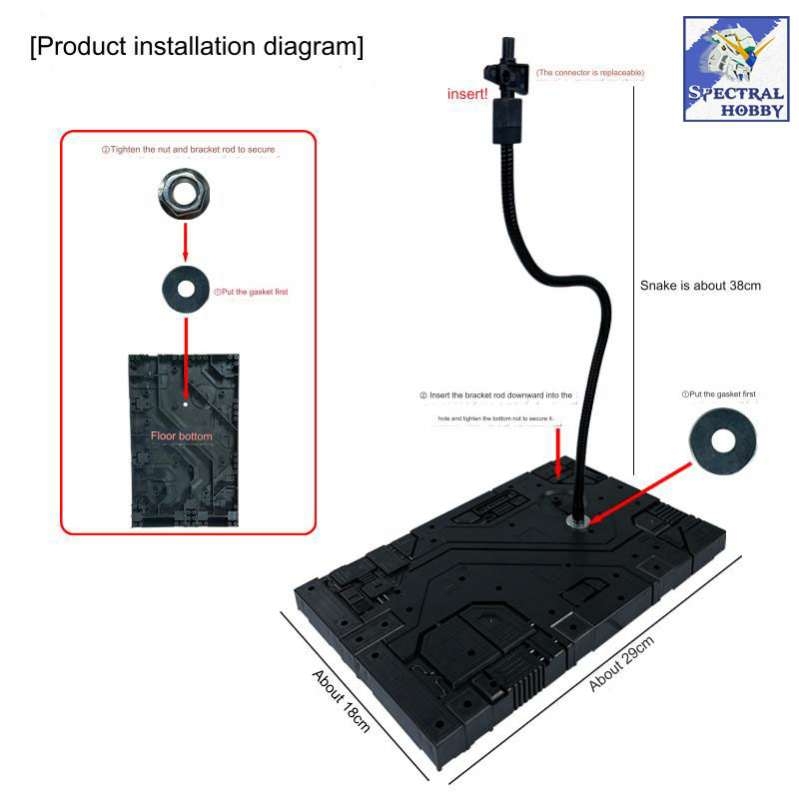 Đế giá đỡ Action base PG cho mô hình gundam 1/60 stand platform led light system VT model
