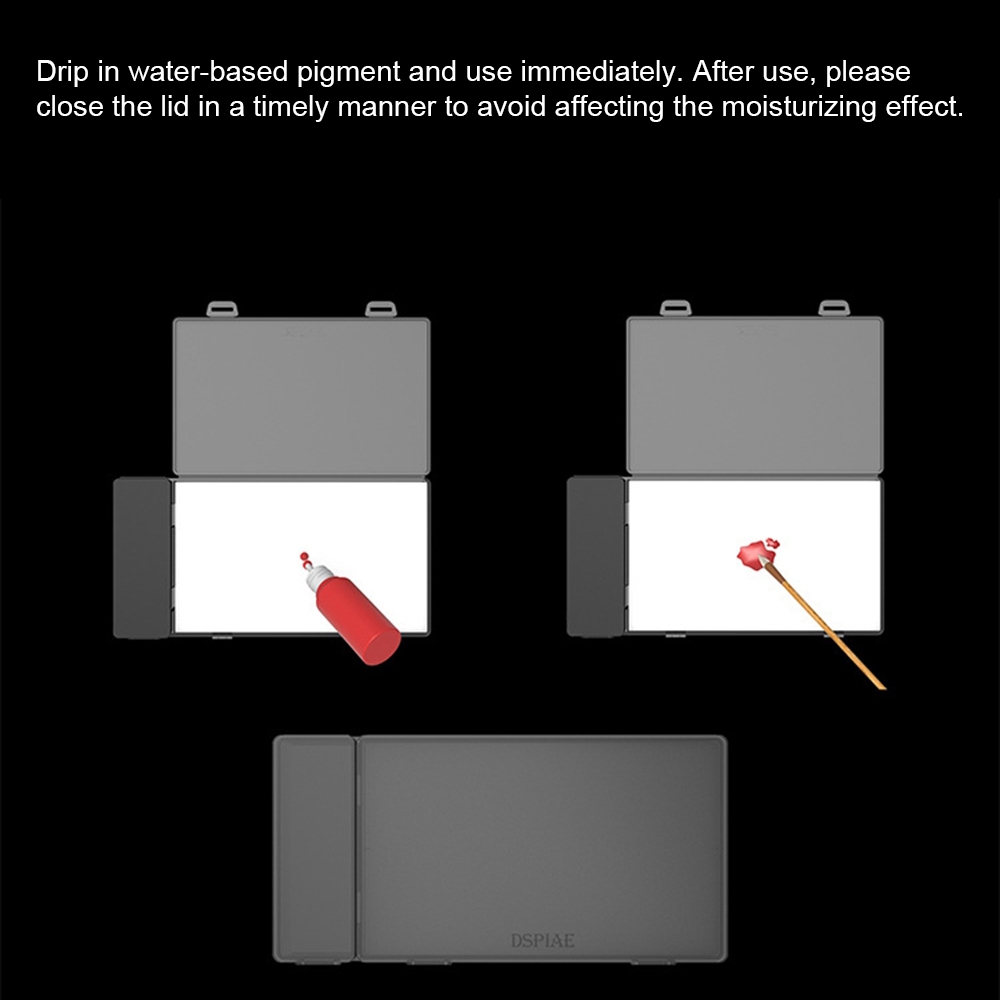 Khay sơn DSPIAE dưỡng ẩm vẽ cọ water based MP01 pigments moisturizing palette color paper paint tray