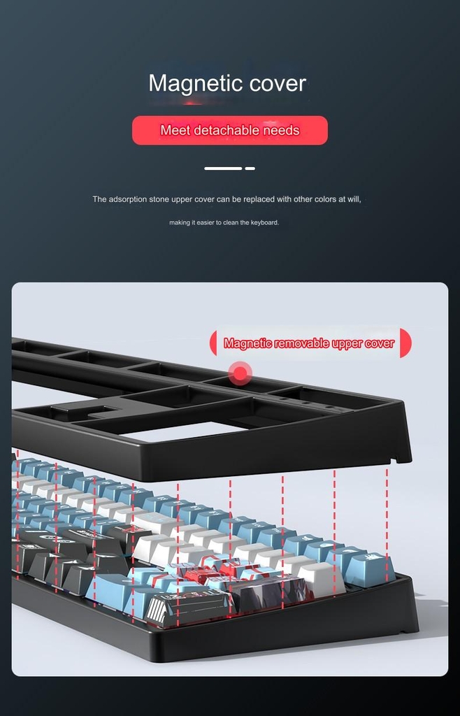 Bàn phím cơ Genshin có dây / không dây Bluetooth three-mode mechanical keyboard Shaft RGB light