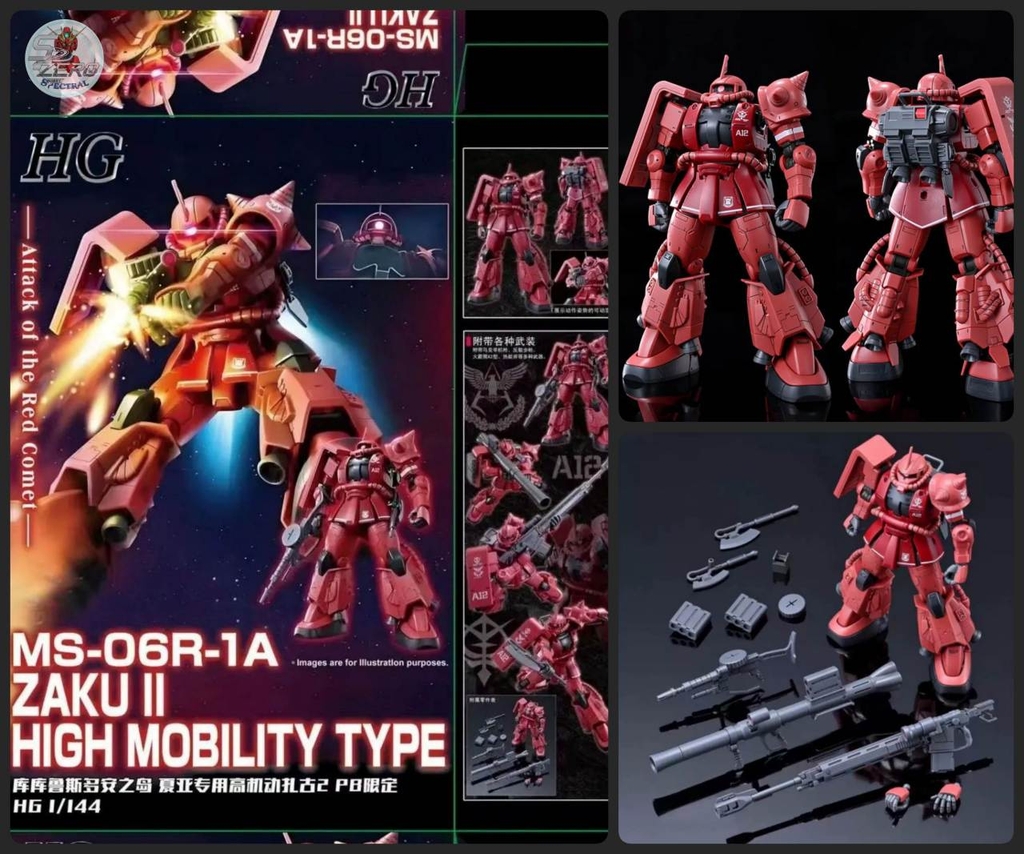 Mô hình lắp ráp HG 1/144 MS-06R-1A Zaku II High Mobility -Xingdong (Starry Night) model