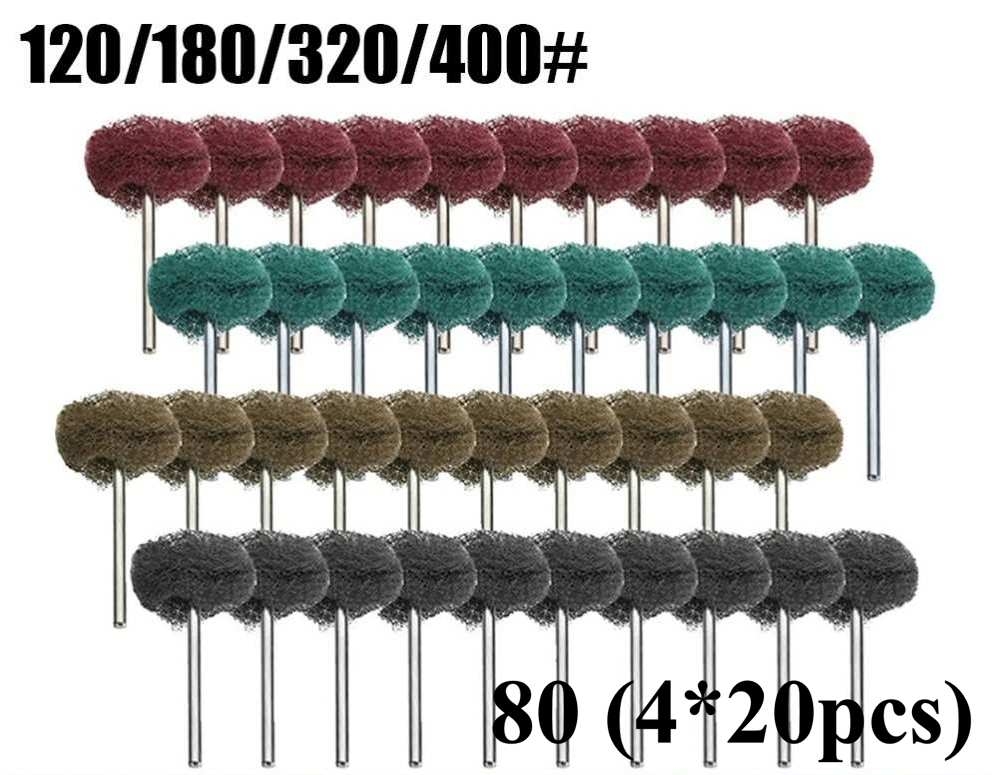 Mài dũa đánh bóng kim loại gỗ đá ngọc 25mm gắn máy mài mini Fiber nylon grinding Metal Polishing Abrasive Brush Jewelry