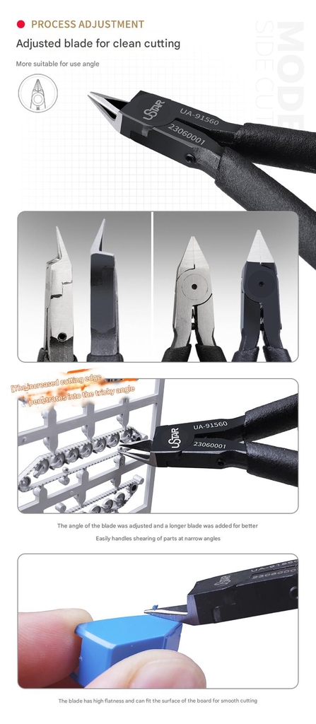 Kìm cắt mô hình USTAR UA91560 Chrome Vanadium Steel Double-edged Pliers