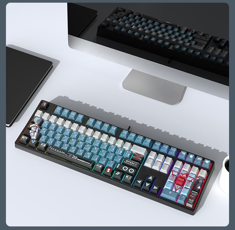 Bàn phím cơ Genshin có dây / không dây Bluetooth three-mode mechanical keyboard Shaft RGB light