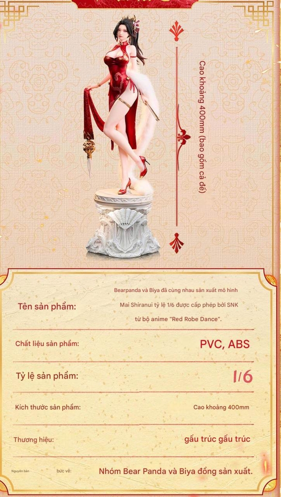 Mô hình Figure Mai Shiranui 1/6 (40cm) BearPanda x SNK Authorized The King Of Fighters