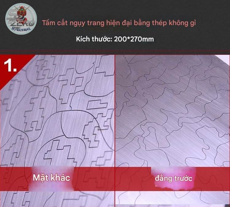 Bảng Camo Mask Cutting Mat 200x270mm (304 stainless steel) - BD0013 Border tool