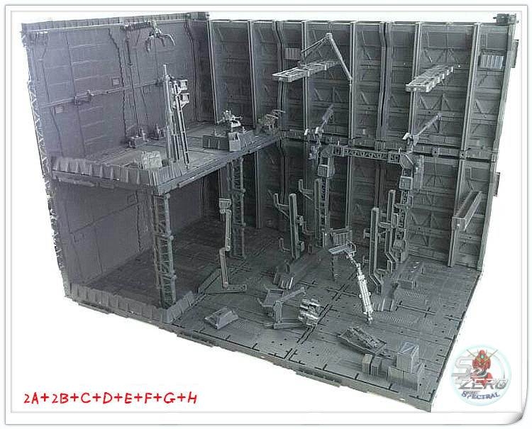 Mô hình sa bàn Domain Base CG Set 10 bộ gundam Hangar