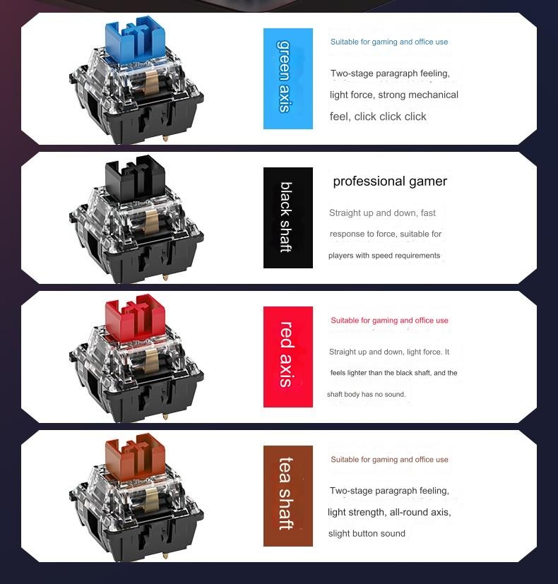 Bàn phím cơ Genshin có dây / không dây Bluetooth three-mode mechanical keyboard Shaft RGB light
