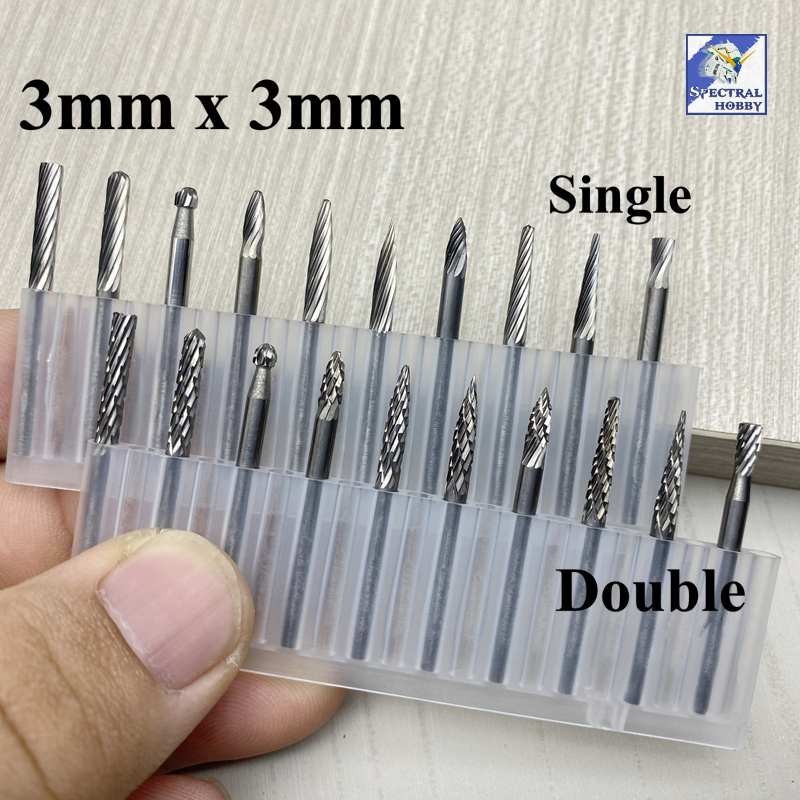 Bộ mũi đầu mài dũa hợp kim vonfram chuôi 3mm 6mm điêu khắc lũa sắt gỗ nhựa Tungsten rotary alloy grinding head