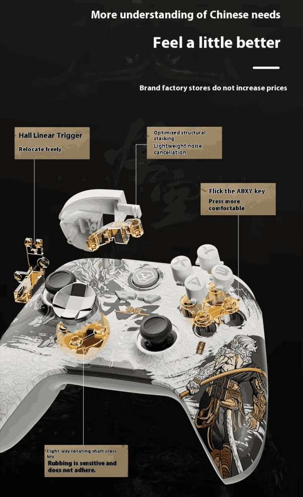 Tay game AOLION AL-NS2286H Wukong Great Sage Edition RGB Tri-Mode Gaming Controller with Dual Hall Effect Linear Trigger