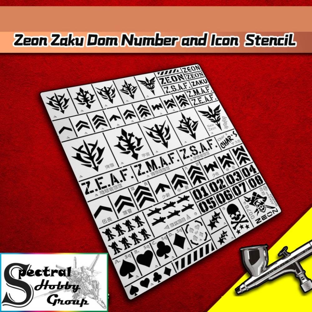 Dụng cụ ALEXEN AJ0076 Metal masking số chữ Zeon Zaku Dom Record Number logo