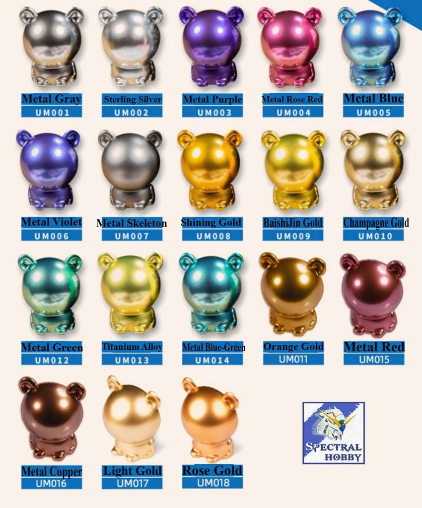 Sơn mô hình Alchemy Metallic paint UM 001 - 014 Series metal color