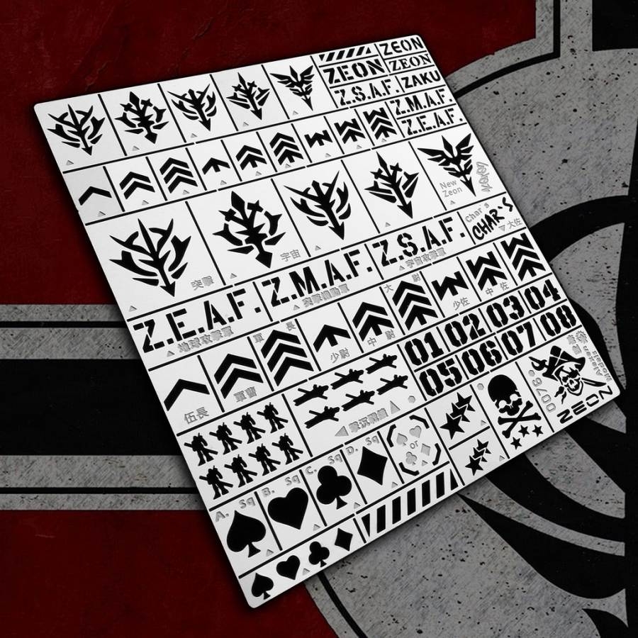 Dụng cụ ALEXEN AJ0076 Metal masking số chữ Zeon Zaku Dom Record Number logo